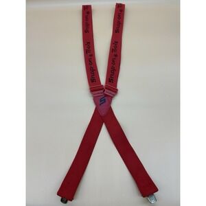 Vintage Snap-On Tools Red Clip Suspenders Embroidered Logo One Size USA Mechanic